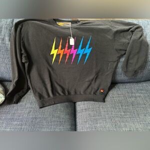 AVIATOR NATION Rainbow Bolt Relaxed Sweathsirt